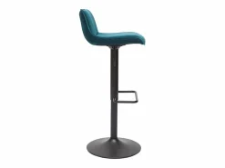 Hot Miliboo Set de 2 taburetes de cocina ajustables 360º de terciopelo petróleo y metal negro BOOST Azul