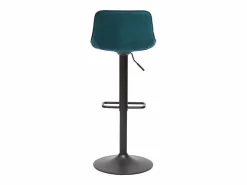 Hot Miliboo Set de 2 taburetes de cocina ajustables 360º de terciopelo petróleo y metal negro BOOST Azul