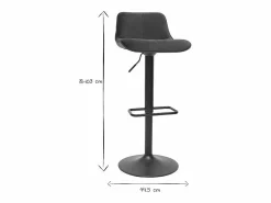 Hot Miliboo Set de 2 taburetes de cocina ajustables 360º de terciopelo petróleo y metal negro BOOST Azul