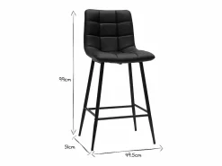 New Miliboo Set de 2 taburetes de cocina de diseño 65 cm MAXWELL Negro