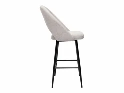 New Miliboo Set de 2 taburetes de cocina efecto aterciopelado texturizado 65 cm COSETTE Beige