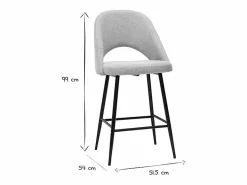 New Miliboo Set de 2 taburetes de cocina efecto aterciopelado texturizado 65 cm COSETTE Beige