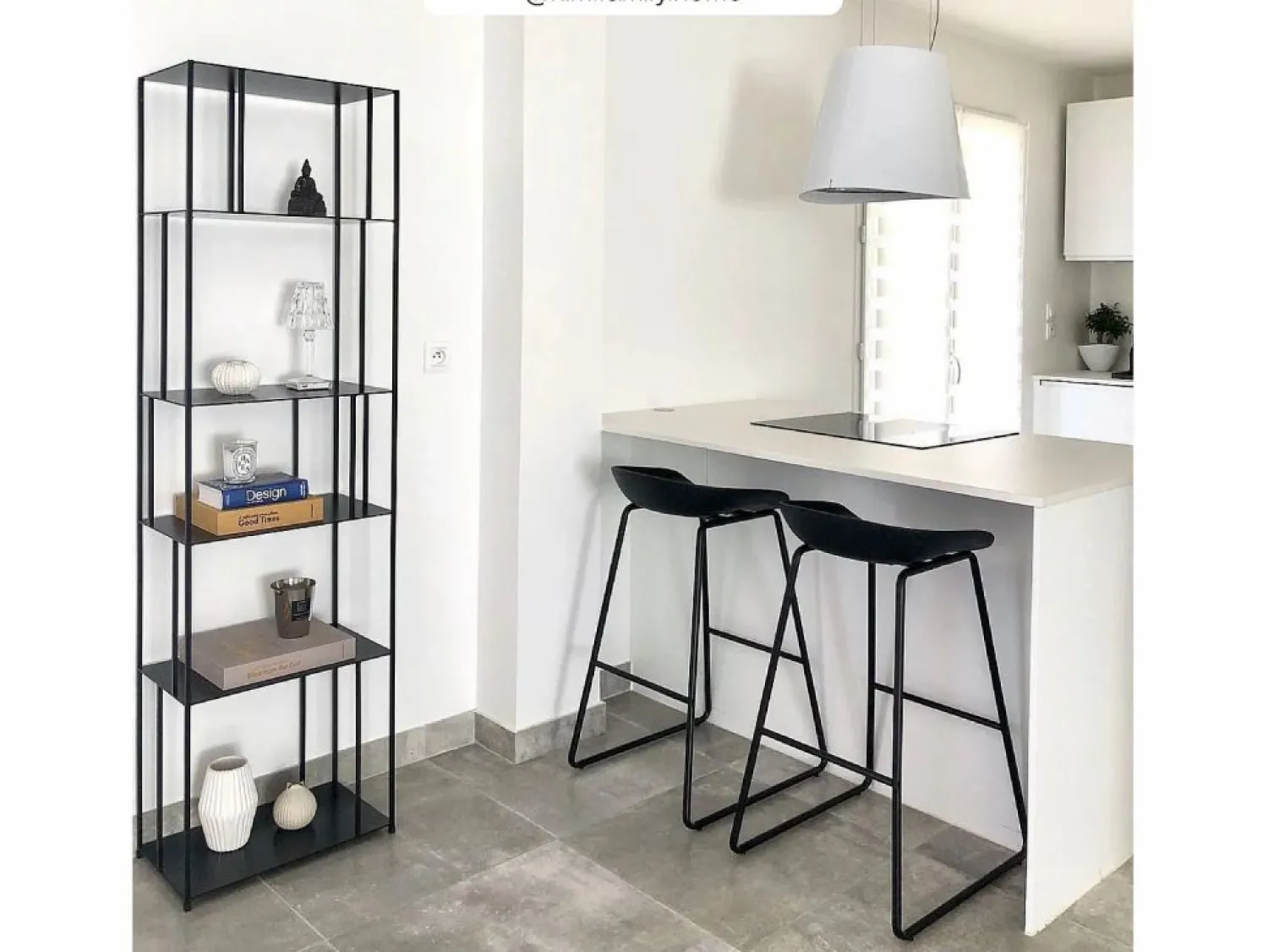 Clearance Rendez-Vous Déco Set de 2 taburetes para isla de cocina de plástico 65,5 cm - Yoshi Negro
