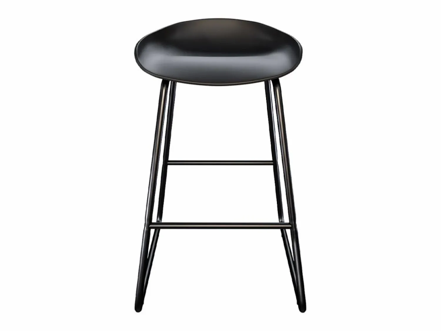 Clearance Rendez-Vous Déco Set de 2 taburetes para isla de cocina de plástico 65,5 cm - Yoshi Negro