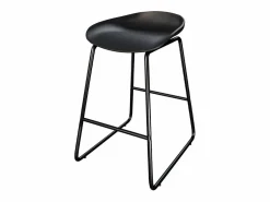 Clearance Rendez-Vous Déco Set de 2 taburetes para isla de cocina de plástico 65,5 cm - Yoshi Negro