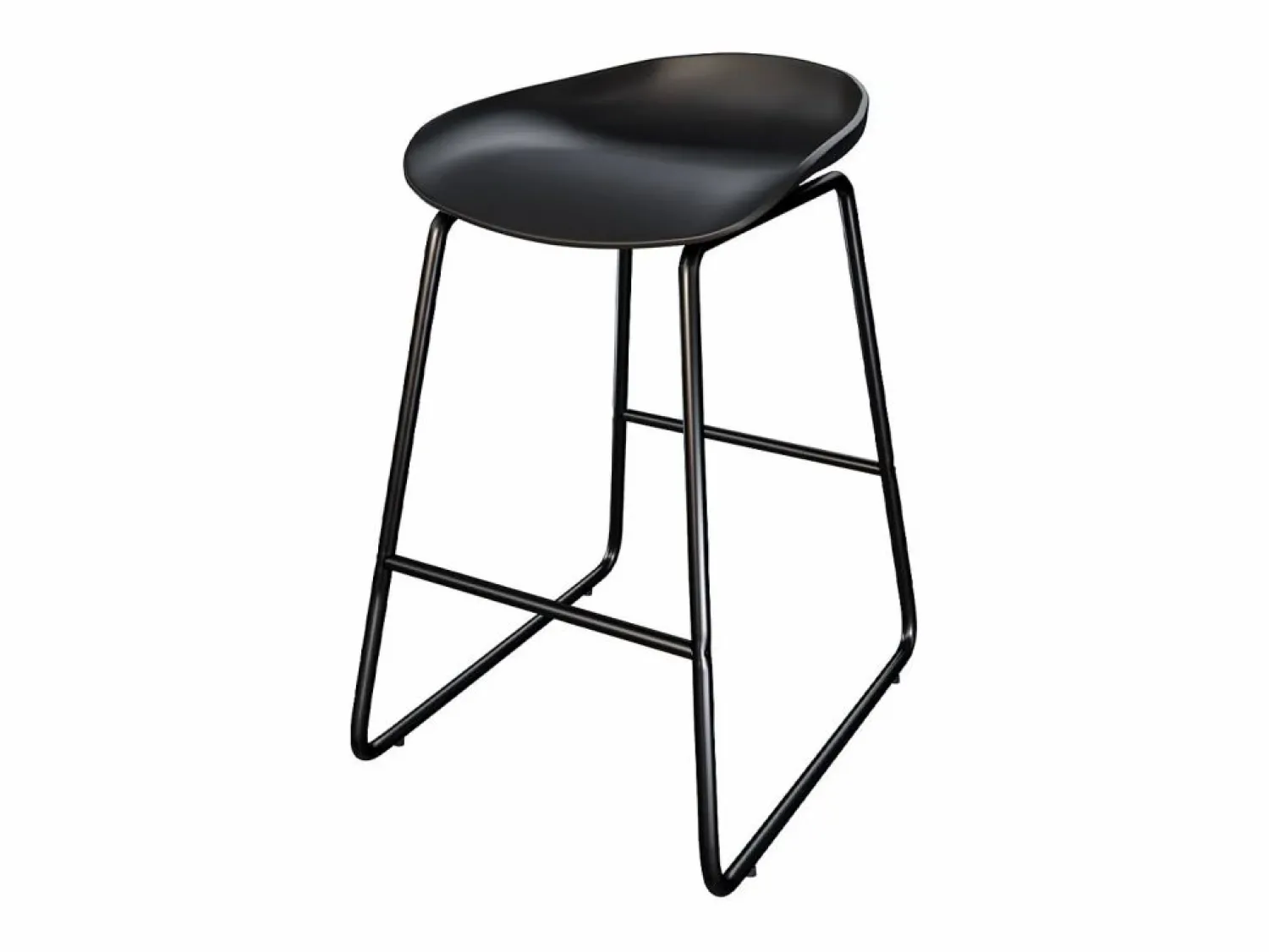 Clearance Rendez-Vous Déco Set de 2 taburetes para isla de cocina de plástico 65,5 cm - Yoshi Negro