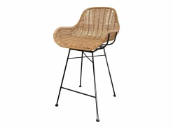 Rendez-Vous Déco Set de 2 taburetes para isla de cocina en resina tejida natural 65 cm - Carmela