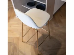 Outlet Set de 2 taburetes para isla de cocina en cuero sintético 65 cm - Henrik Muebles De Bar|Taburete Alto