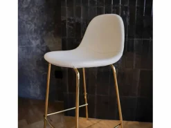 Outlet Set de 2 taburetes para isla de cocina en cuero sintético 65 cm - Henrik Muebles De Bar|Taburete Alto