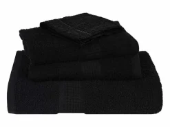 Online vidaxl Set de 12 toallas Ariel 360 gramos algodón Negro