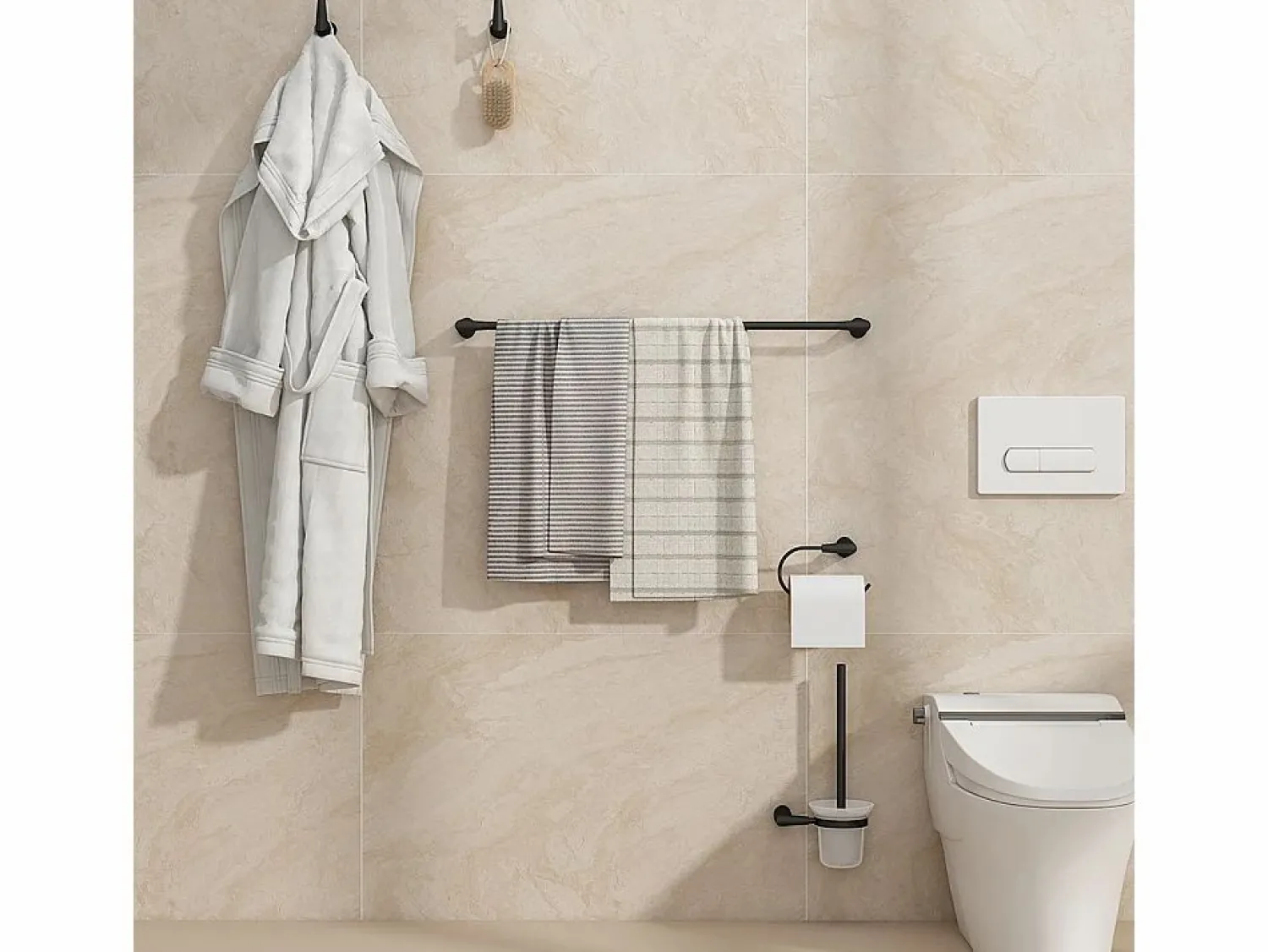 Discount Vicco Set de accesorios de baño 16x6.9x8.8 tauri Negro