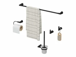 Discount Vicco Set de accesorios de baño 16x6.9x8.8 tauri Negro