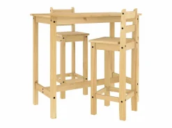 New Set de bar 3 piezas madera maciza de pino Mesa Alta