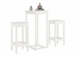 Discount Set de bar 3 piezas madera maciza de pino Mesa Alta