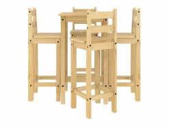vidaxl Set de bar 5 piezas madera maciza de pino