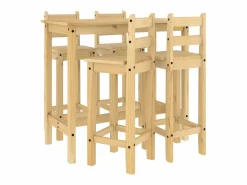 vidaxl Set de bar 5 piezas madera maciza de pino