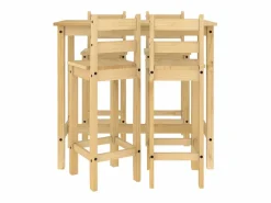 vidaxl Set de bar 5 piezas madera maciza de pino
