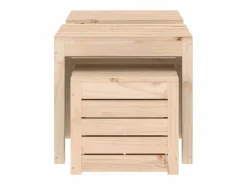 Online Set de cajas de jardín 3 piezas madera maciza de pino Baúl De Jardín