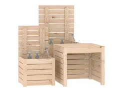Online Set de cajas de jardín 3 piezas madera maciza de pino Baúl De Jardín