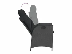 Hot Clicnbuy Set de comedor de jardín 7 piezas y cojines ratán sintético Negro