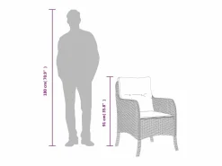 Clicnbuy Set de comedor de jardín 7 piezas y cojines ratán sintético