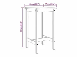vidaxl Set de mesa alta y taburetes de bar 3 pzas madera maciza pino