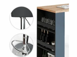 Vicco Set de mesa de bar roble 57x117x106
