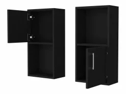 Clearance Set de Muebles auxiliares de baño en melamina con 4 estantes y 2 puertas , , 60.1 cm X 30 cm X 16 cm Mueble De Pared Para Baño