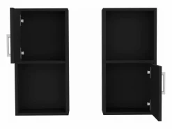 Clearance Set de Muebles auxiliares de baño en melamina con 4 estantes y 2 puertas , , 60.1 cm X 30 cm X 16 cm Mueble De Pared Para Baño
