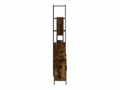 Outlet Set de muebles baño 3 pzas madera contrachapada roble ahumado Estantería Sobre Inodoro
