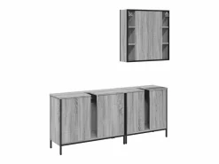 vidaxl Set de muebles de baño 3 pzas madera contrachapada sonoma