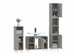 Sale vidaxl Set de muebles de baño 3 pzas madera contrachapada sonoma Gris