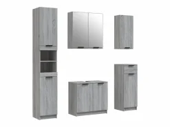 vidaxl Set de muebles de baño 5 pzas madera contrachapada sonoma