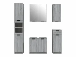 vidaxl Set de muebles de baño 5 pzas madera contrachapada sonoma