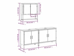 vidaxl Set de muebles de baño 3 pzas madera contrachapada sonoma