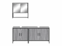 vidaxl Set de muebles de baño 3 pzas madera contrachapada sonoma
