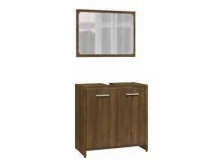 Set de muebles de baño madera contrachapada marrón roble ES730665