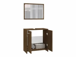 Set de muebles de baño madera contrachapada marrón roble ES730665