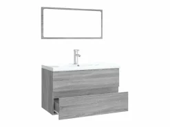 vidaxl Set de muebles de baño madera contrachapada Sonoma