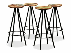 vidaxl Set de muebles de bar 5 piezas madera maciza reciclada Color natural claro