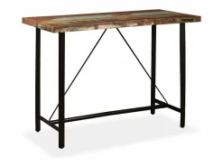Best vidaxl Set de muebles de bar 7 piezas madera reciclada Color natural claro