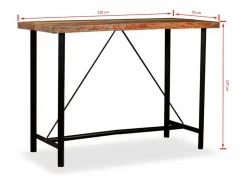 Best vidaxl Set de muebles de bar 7 piezas madera reciclada Color natural claro