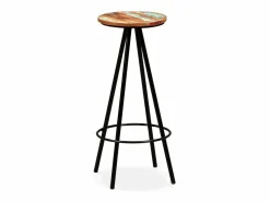 Best vidaxl Set de muebles de bar 7 piezas madera reciclada Color natural claro
