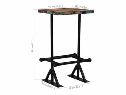 vidaxl Set de muebles de bar 3 pzas madera maciza reciclada