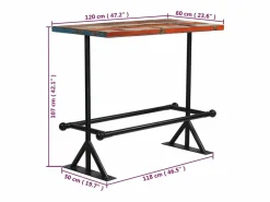 Best vidaxl Set de muebles de bar 5 pzas madera maciza reciclada Multicolor
