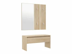 Clearance vidaxl Set de muebles de recibidor madera contrachapada roble Sonoma Color natural claro