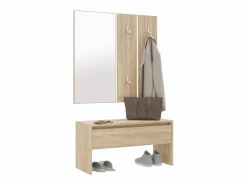 Clearance vidaxl Set de muebles de recibidor madera contrachapada roble Sonoma Color natural claro