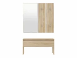 Clearance vidaxl Set de muebles de recibidor madera contrachapada roble Sonoma Color natural claro