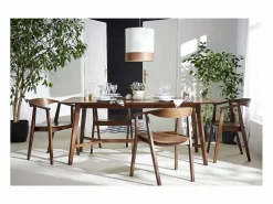 Miliboo Set de 2 sillas nórdicas de madera oscura BAHIA