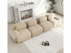 Clearance DripeX Set de Sofá Modular de Pana Acanalada: Pouf - 92.5x75x44cm - Gris